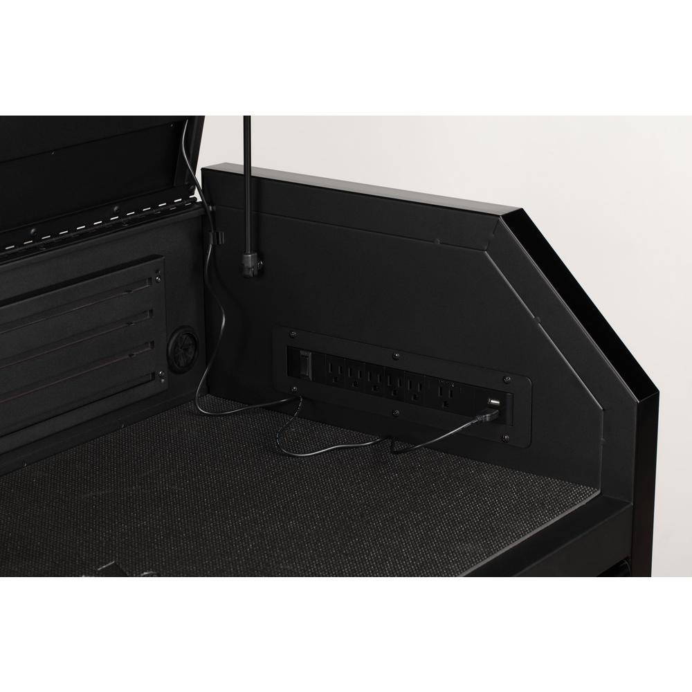 Industrial 52 In. W X 21.5 In. D 15-Drawer Tool Chest And Rolling Cabinet Combo With LED Light In Matte Black