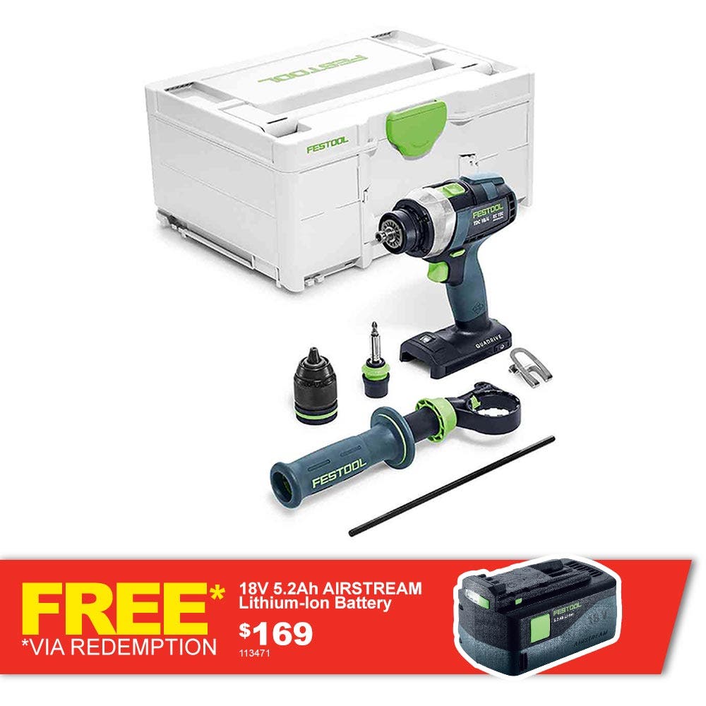 FESTOOL TPC 18V Cordless 4 Speed Hammer Drill Basic in Systainer 575604