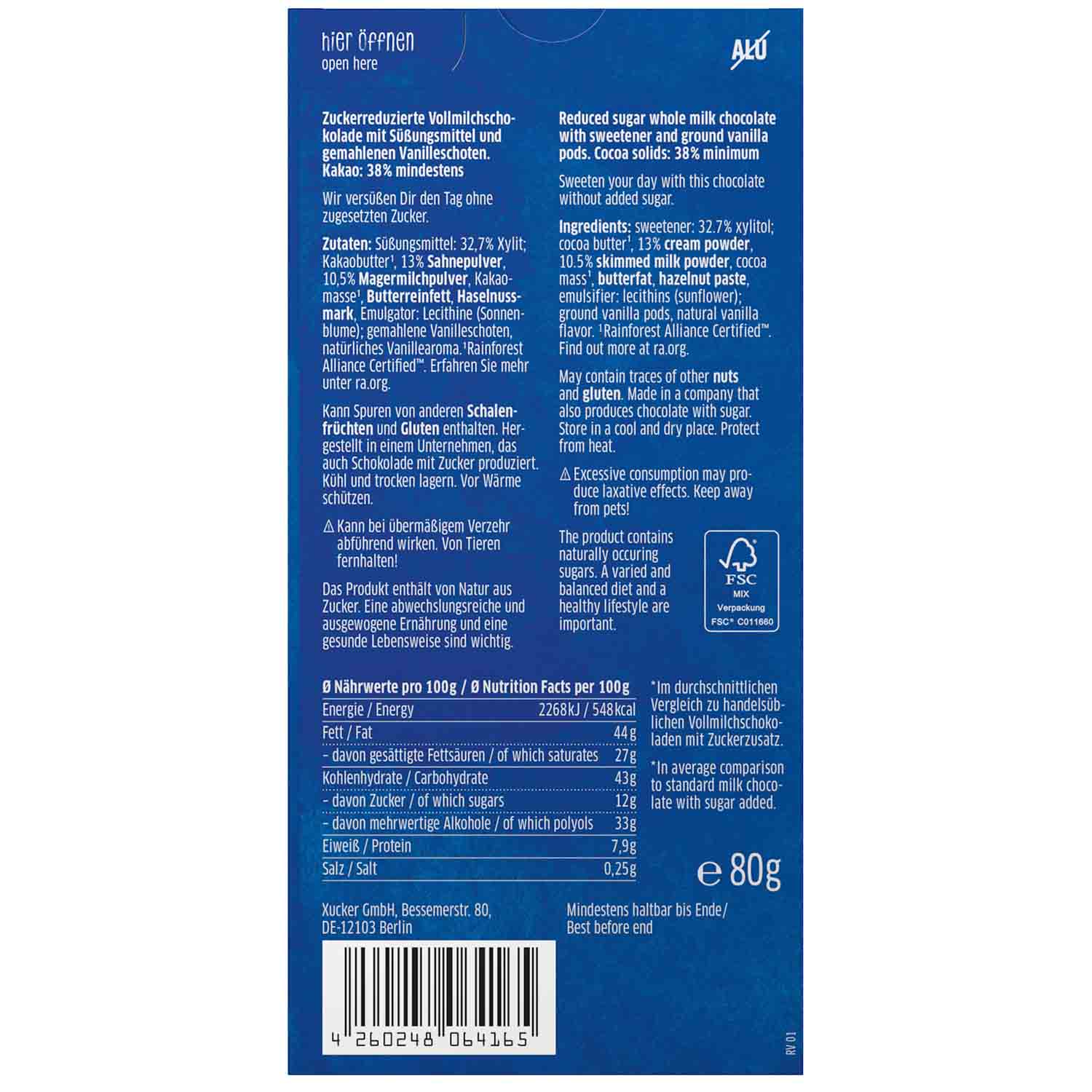 Xucker Vollmilch 80g