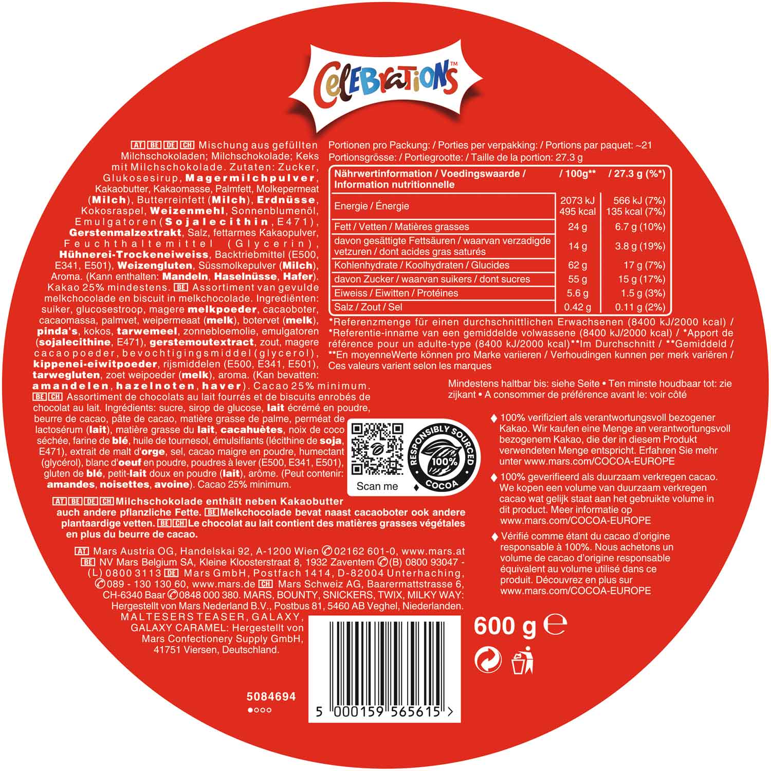 Celebrations 600g