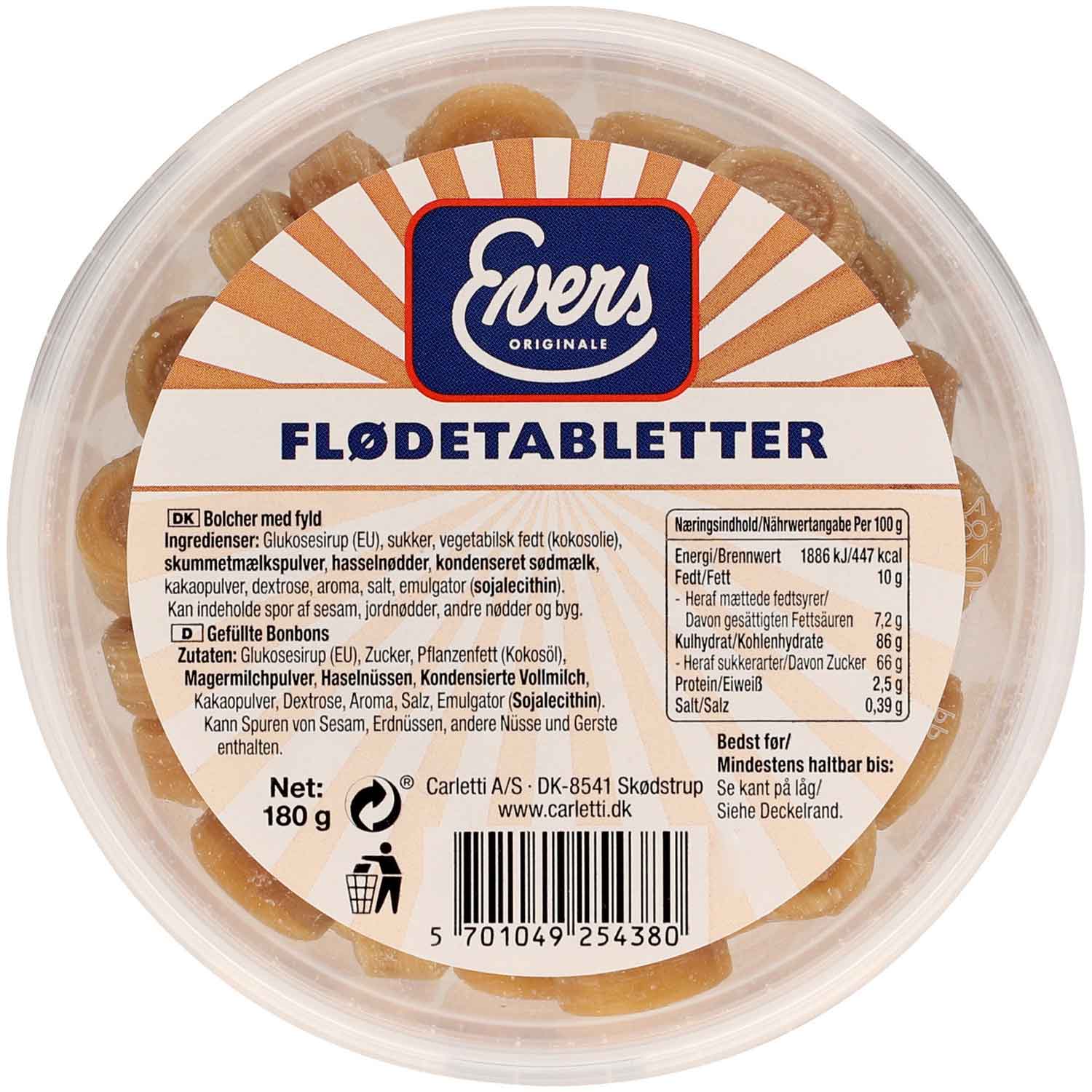 Evers Flødetabletter 180g