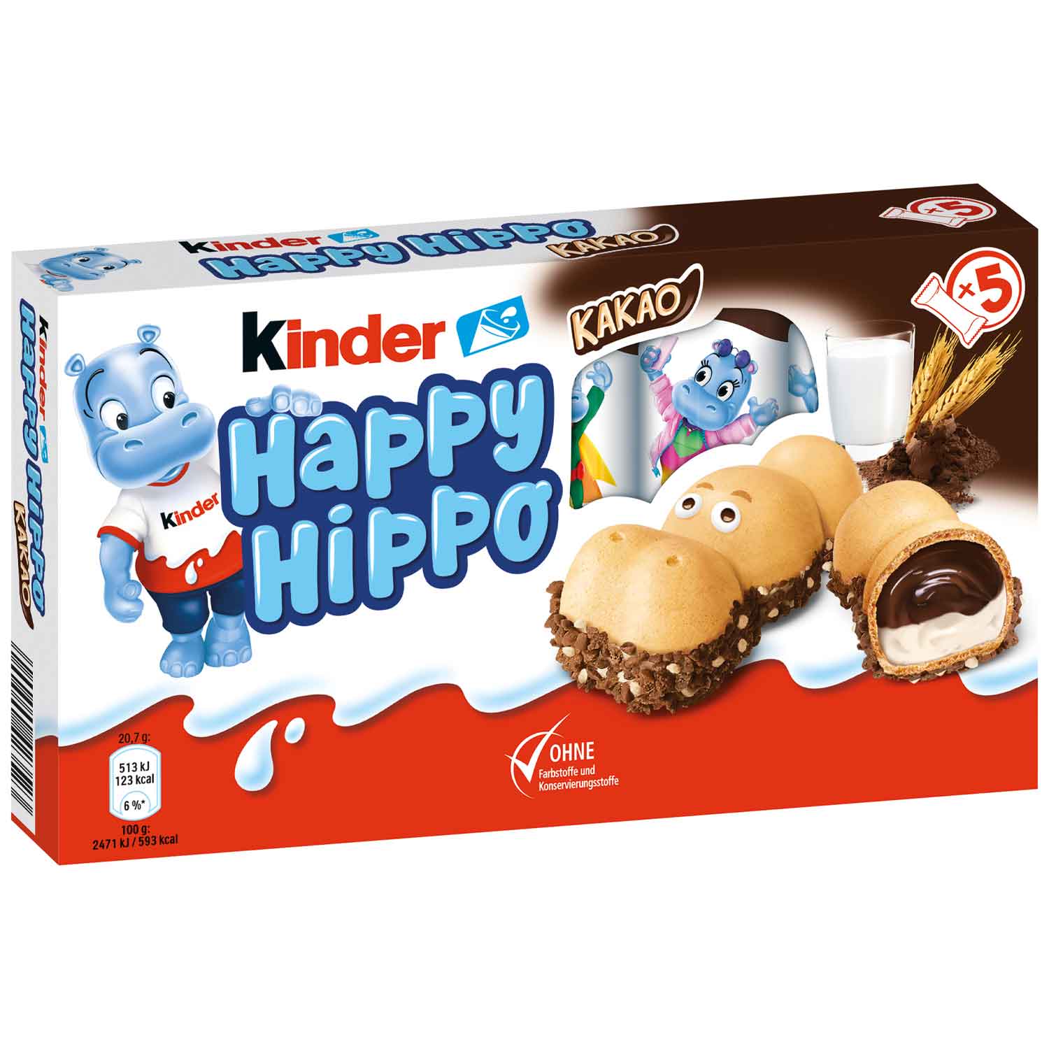 kinder Happy Hippo Kakao 5er