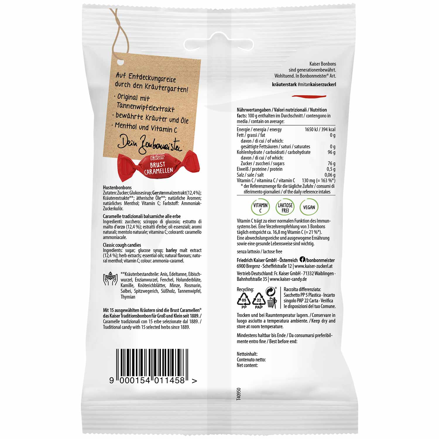 Kaiser Brust Caramellen 100g