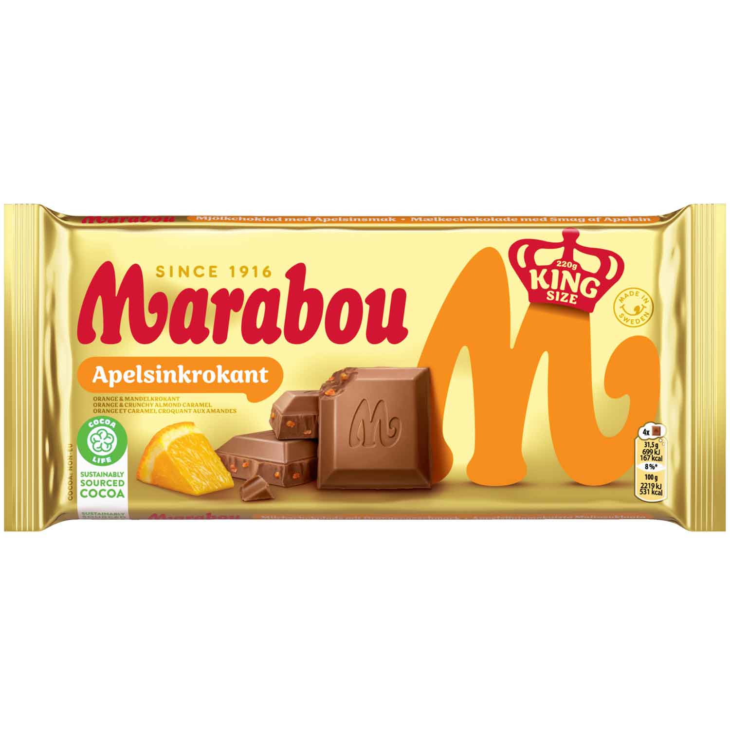 Marabou Apelsinkrokant 220g