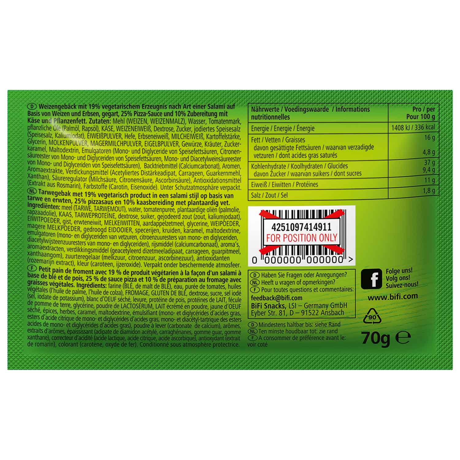 BiFi Veggie Carazza XXL 70g