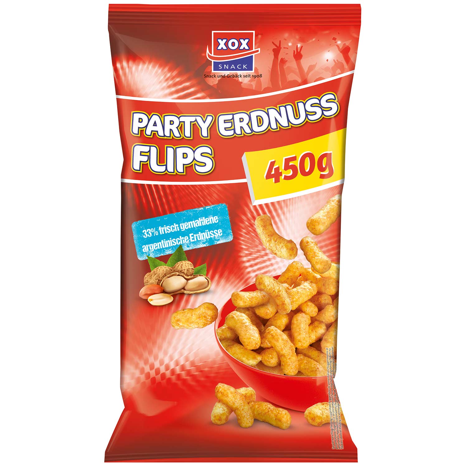 XOX Party Erdnussflips 450g