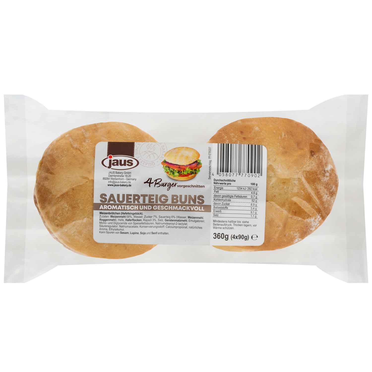 Jaus Sauerteig Buns 4x90g