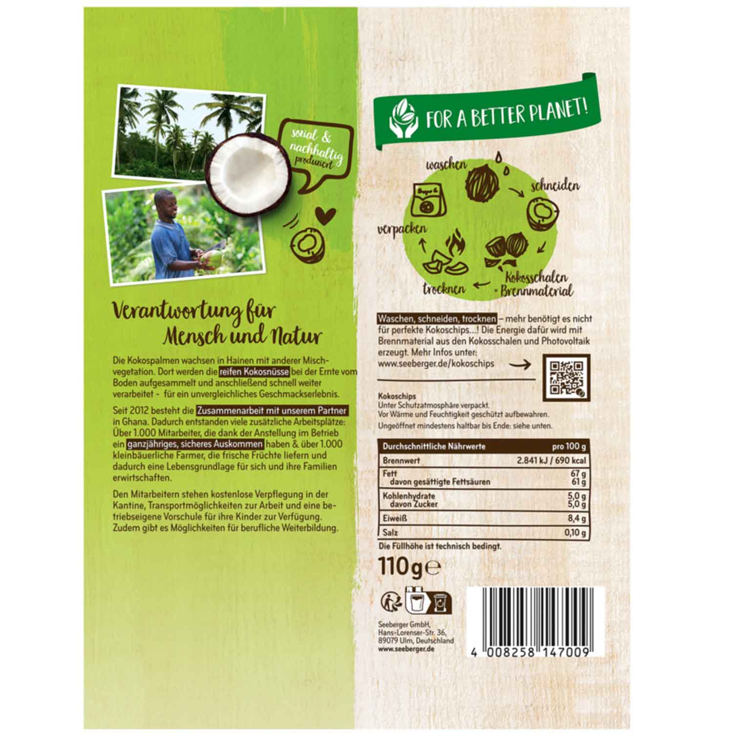Seeberger Kokoschips 110g