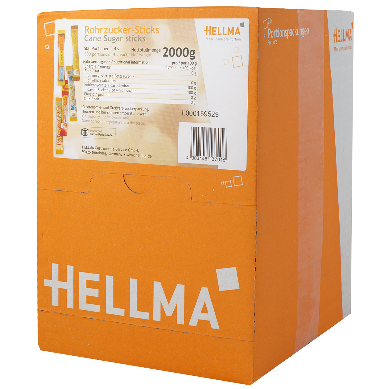 Hellma Rohrzucker-Sticks 500er