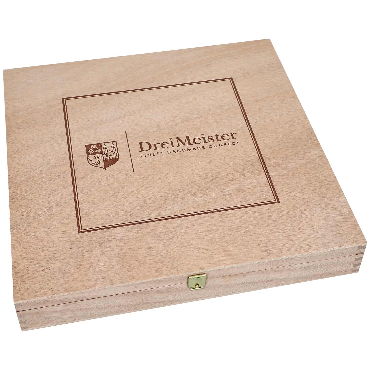 DreiMeister Riesen Holzkiste mit Pralinen & Trüffelmischung 1kg