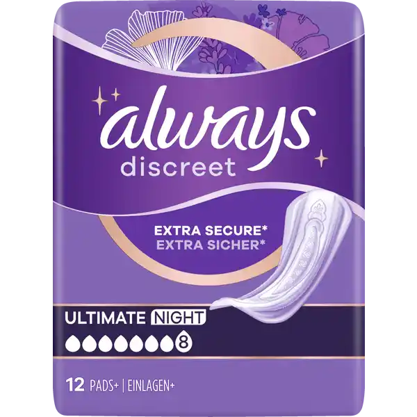 Monatspaket Discreet Inkontinenz Einlagen Ultimate Nacht
