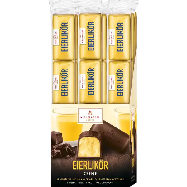 Eierlikör in Zartbitter-Schokolade Riegel