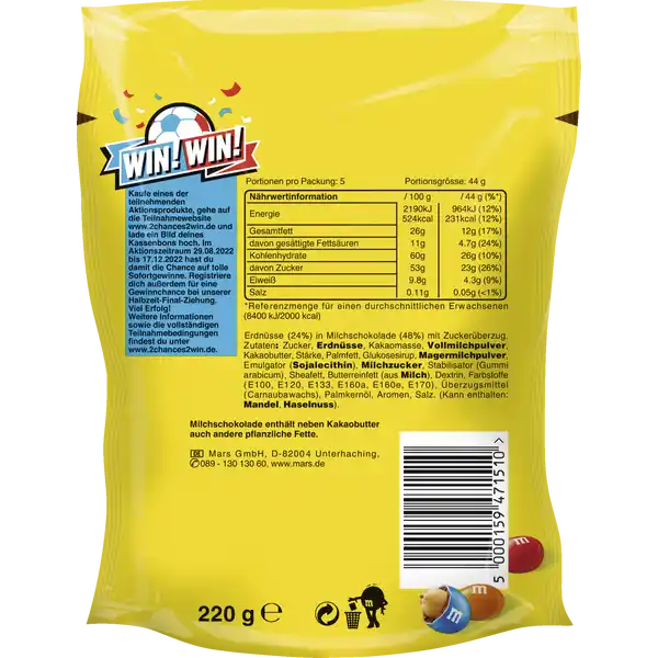 Peanut, Schokolinsen mit Erdnusskern