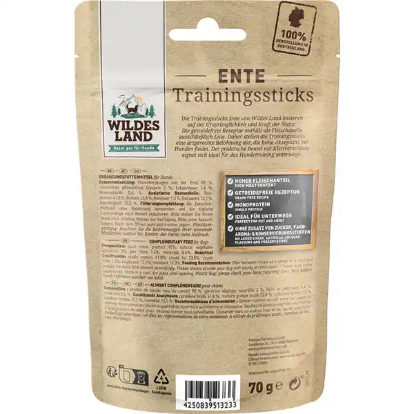 Hundesnack Trainingssticks Ente