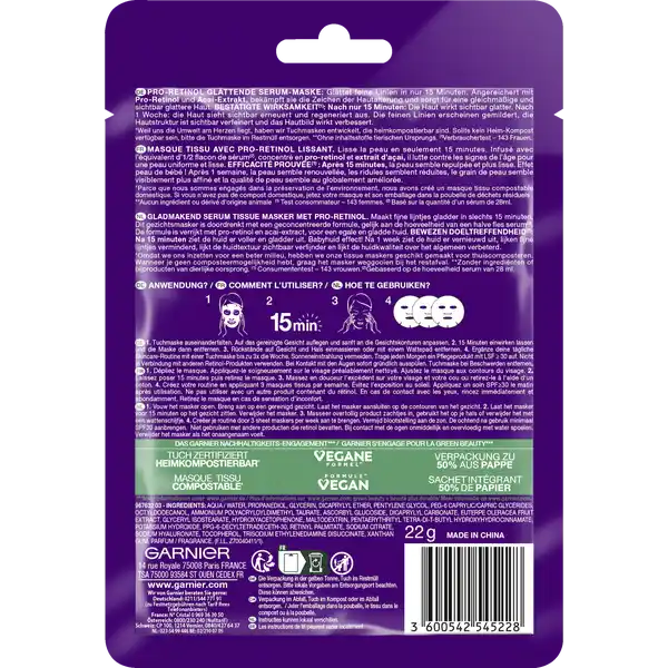 Pro-Retinol Glättende Serum-Maske