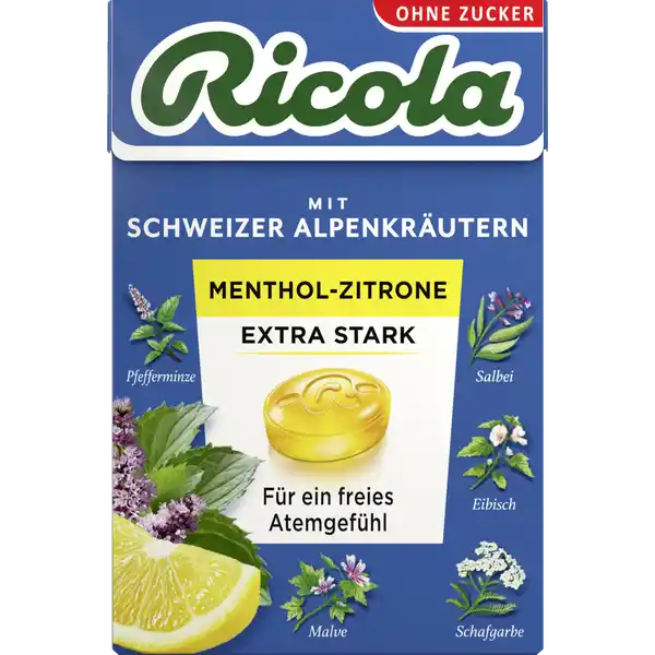 Menthol-Zitrone Extra Stark Bonbons zuckerfrei 50 g