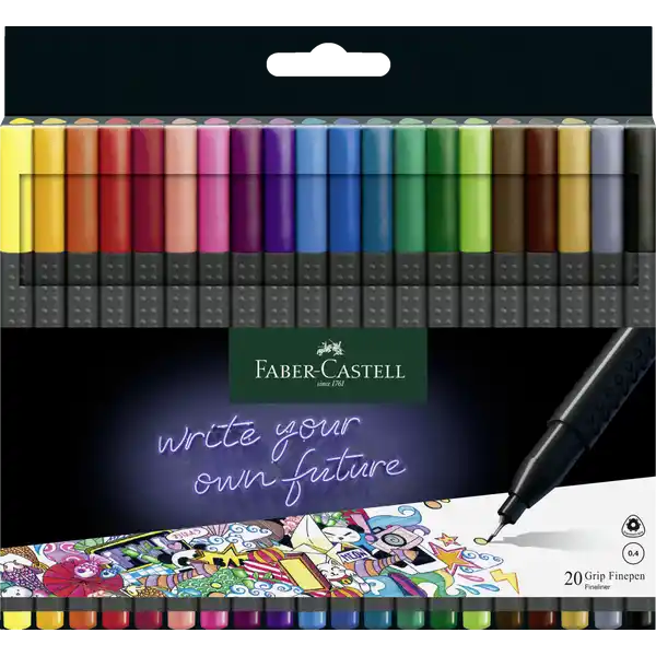 Fab.C. Finepen GRIP, 0.4, sortiert, 20er Etui
