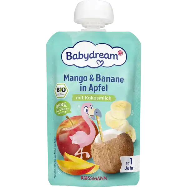 Bio Mango & Banane in Apfel mit Kokosmilch
