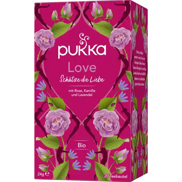 Bio-Kräutertee Love, mit Rose, Kamille und Lavendel