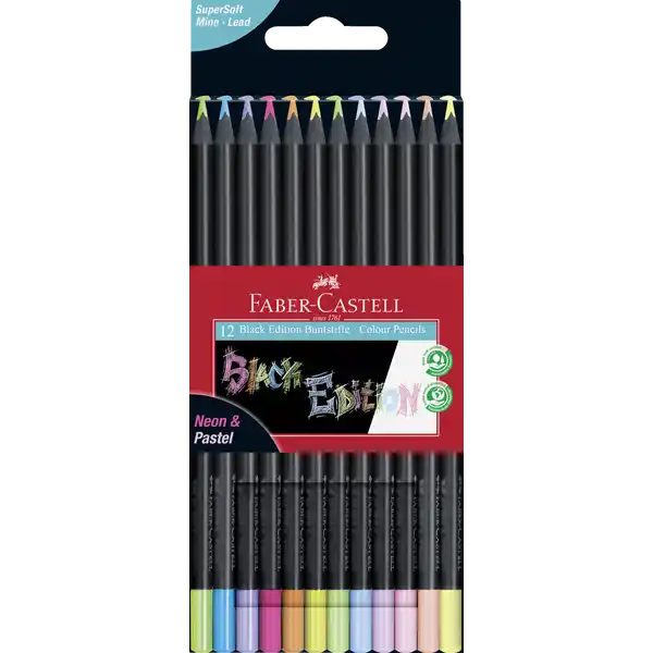 Buntstifte Black neon+pastell