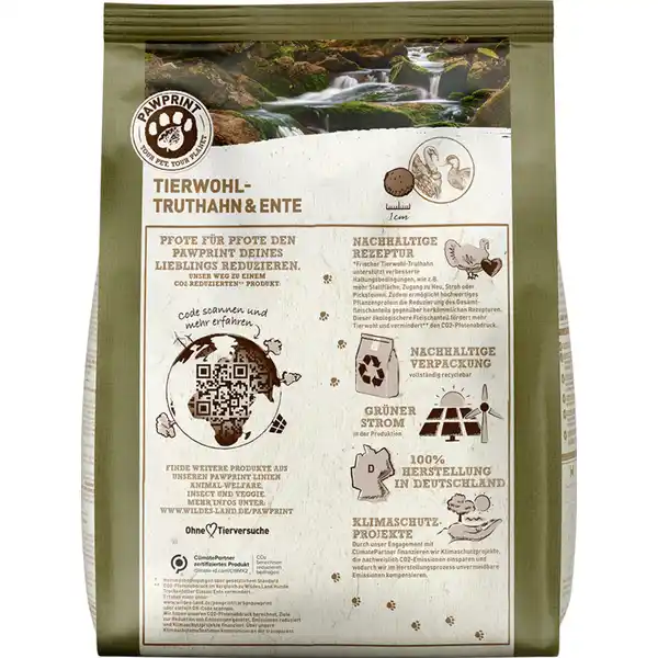 Hundefutter Adult PawPrint Tierwohl Truthahn & Ente
