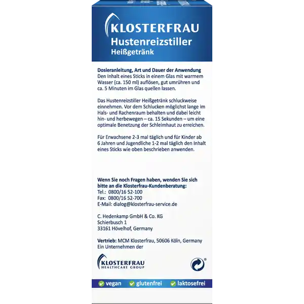 Hustenreiz-Stiller Heißgetränk Sticks