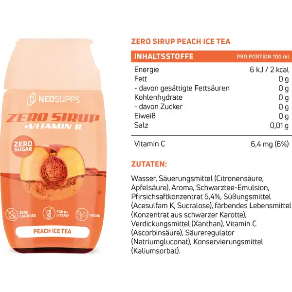Zero Syrup - Peach Ice Tea