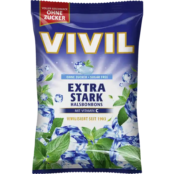 Extra Stark Halsbonbons ohne Zucker