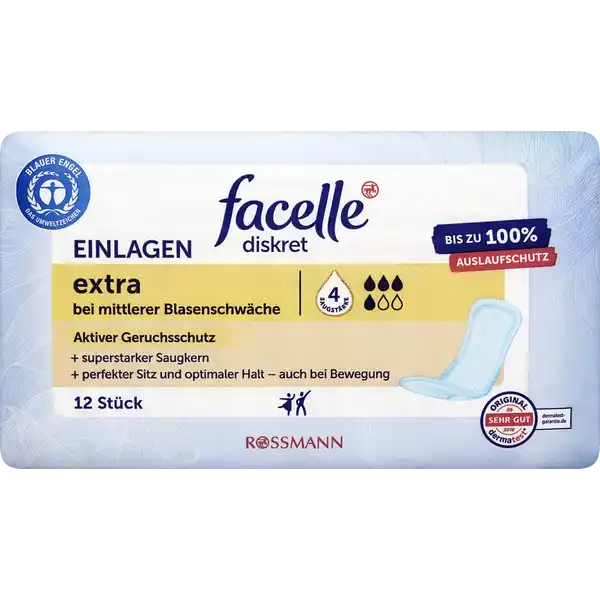 facelle diskret Hygiene-Einlagen Extra 12 Stück
