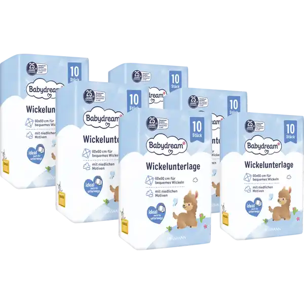 Babydream Wickelunterlage Monatspack 60 Stück