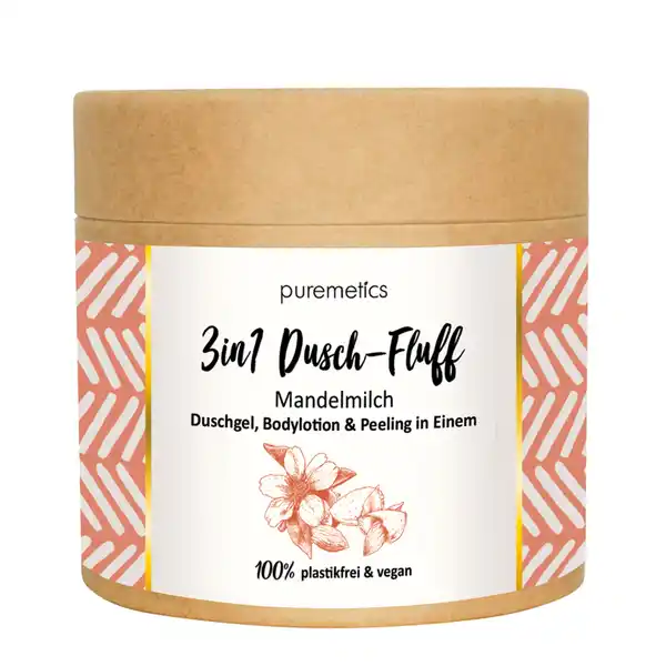 3in1 Dusch-Fluff Mandelmilch mit Zuckerpeeling