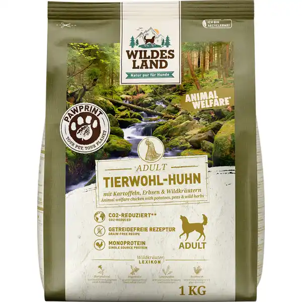 Hundefutter Adult PawPrint Tierwohl Huhn