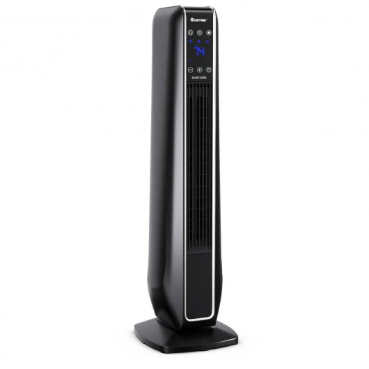 1500W Portable Oscillating Space Heater with Remote Control-Black