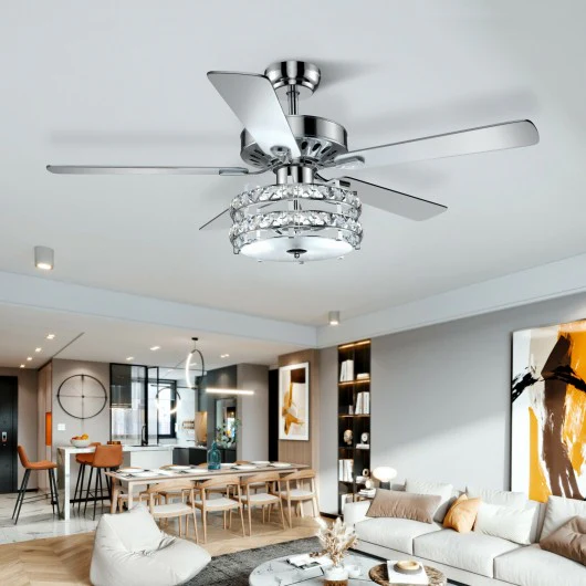 52 Classical Crystal Ceiling Fan Lamp