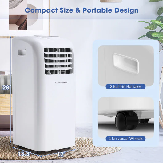 8000 BTU(Ashrae) Portable Air Conditioner with Remote Control