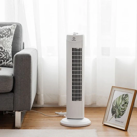 Fantask 35W 28 Quiet Bladeless Oscillating Tower Fan-White