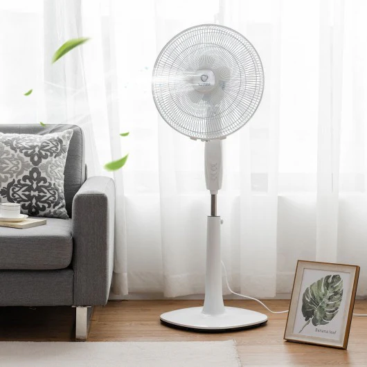 Fantask 16 3 Speed Double Blades Oscillating Pedestal Fan-White