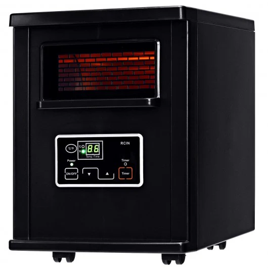 1500 W Electric Portable Remote Infrared Heater Black