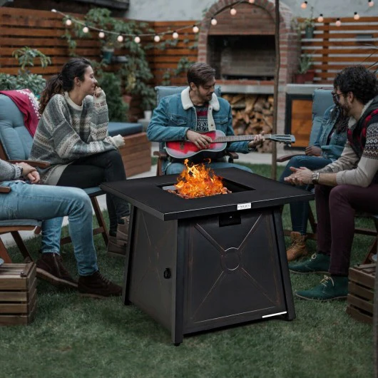 30� Square Propane Gas Fire Table with Waterproof Cover