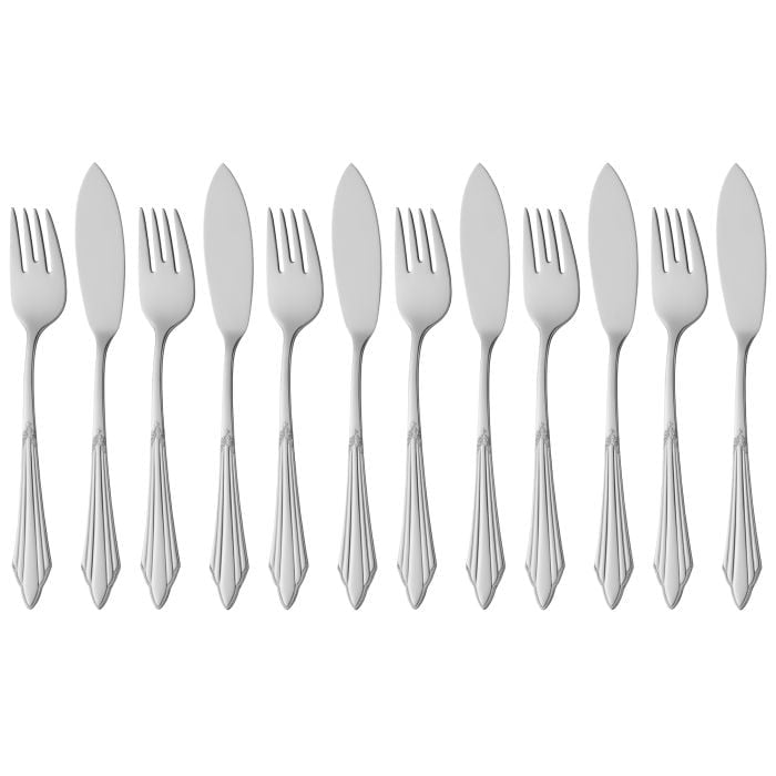 Fish Cutlery Set Fächer, Cromargan protect®, 12-piece