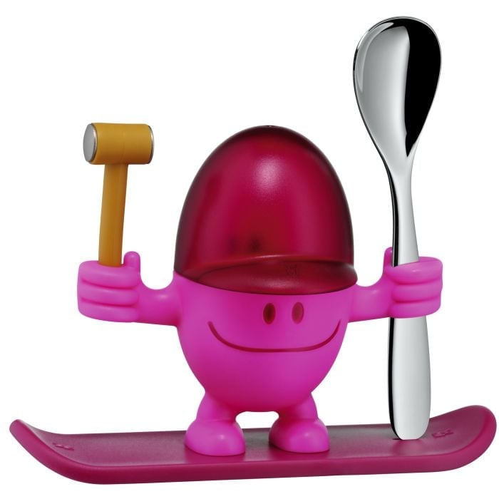Egg cup set McEgg with spoon, pink 2-piece
