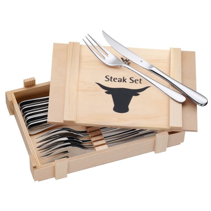 Steak knife and fork set, 12-piece