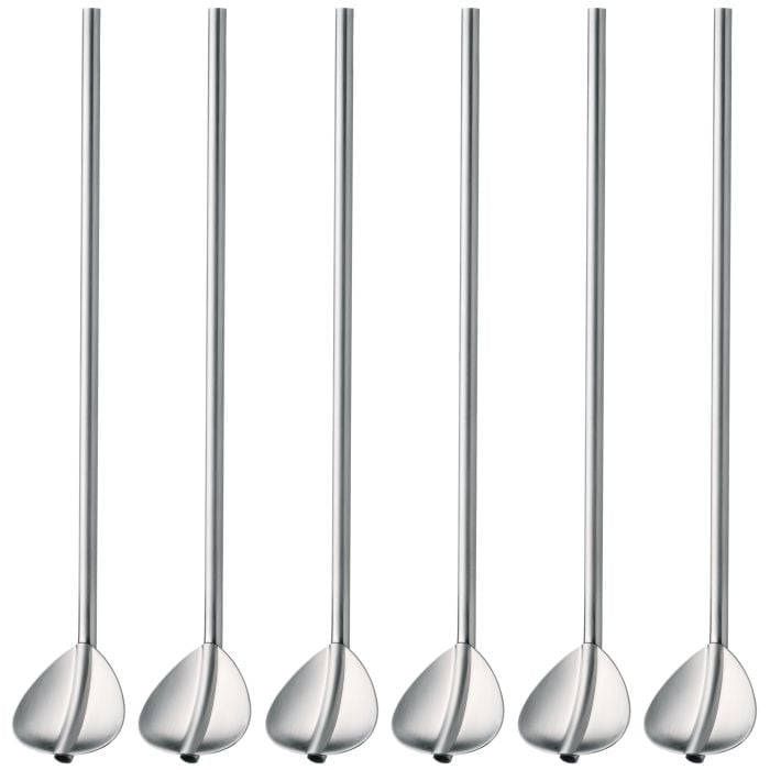 Cocktail spoon set with straw, 6-piece