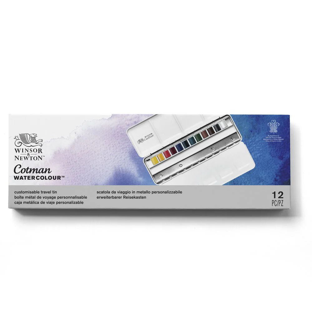 Cotman Watercolours Customisable Travel Tin - 12 Half Pans