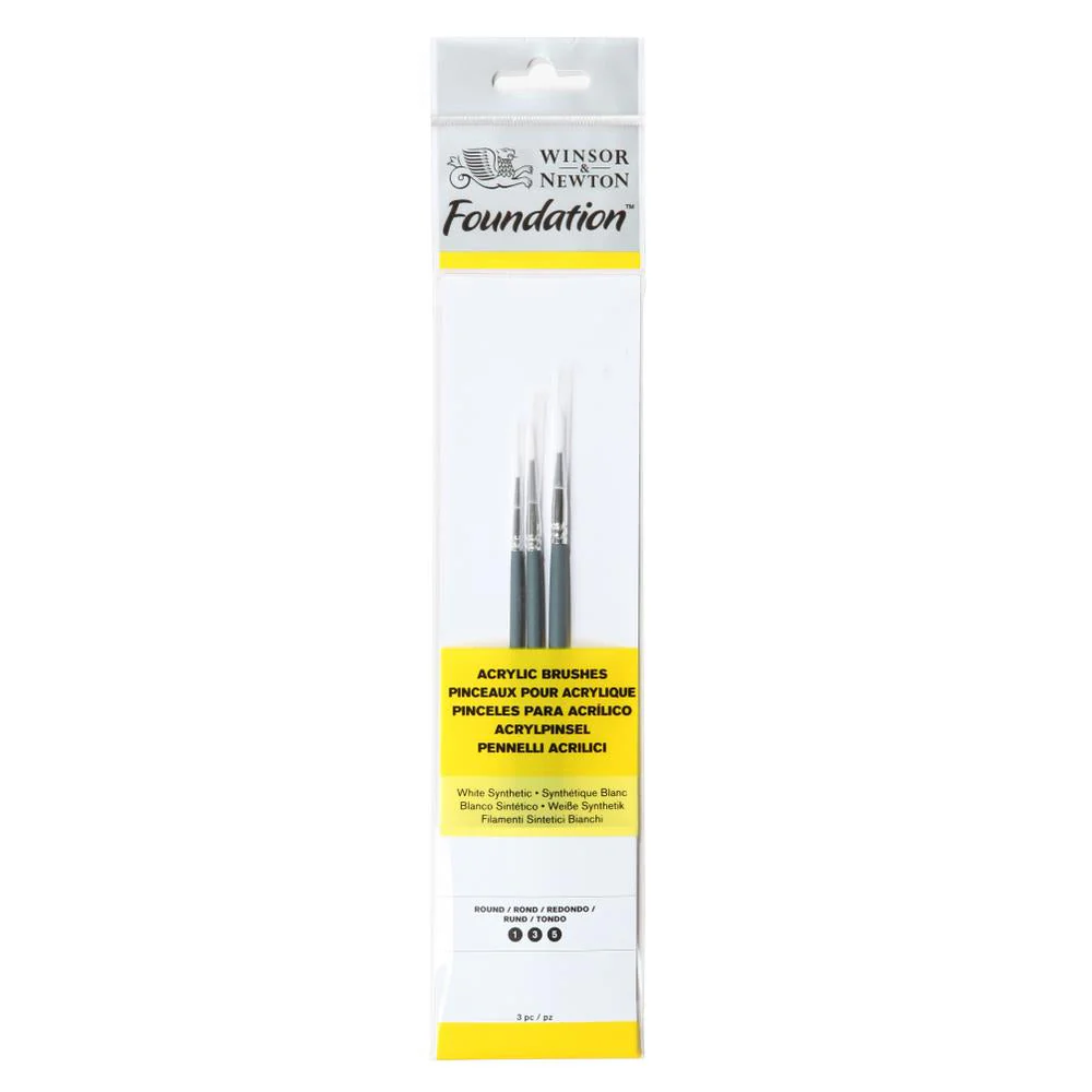 Foundation Acrylic Brush - Short Handle - 3 Pack