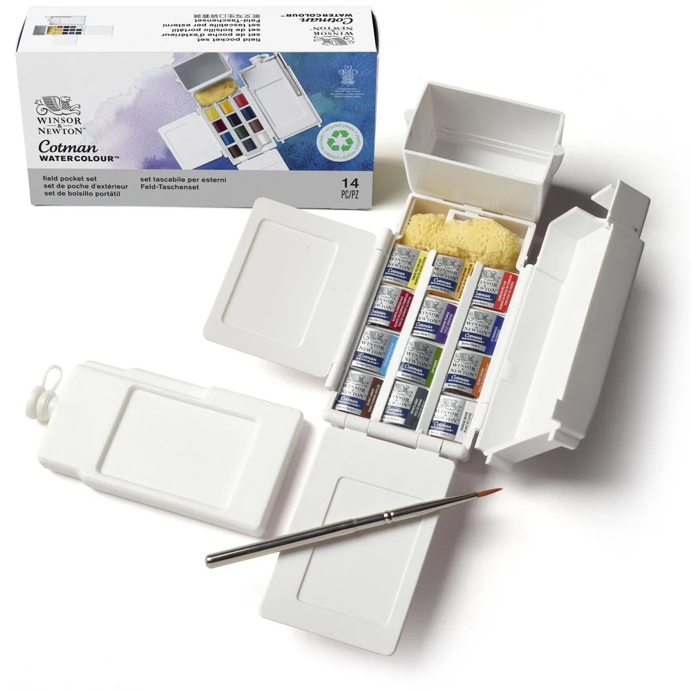 Cotman Watercolours Field Pocket Set - 12 Half Pans