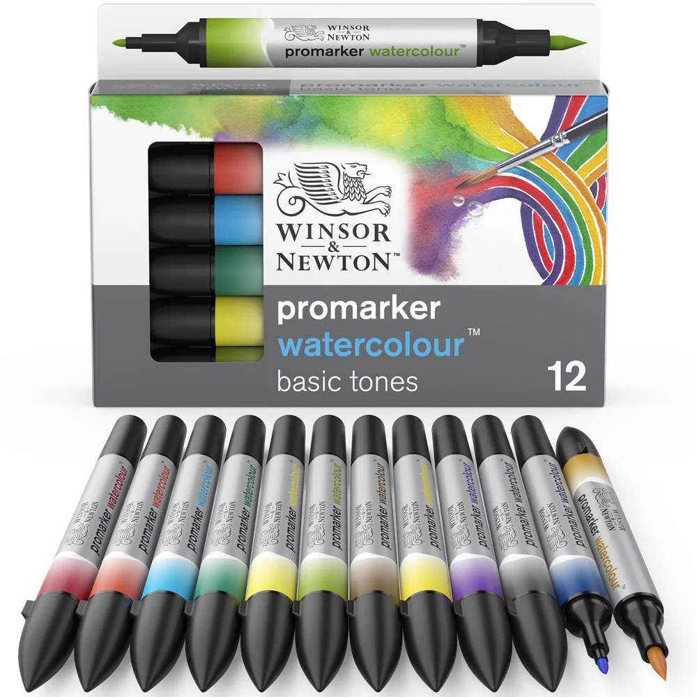 Promarker Watercolour 12 Basic Tones