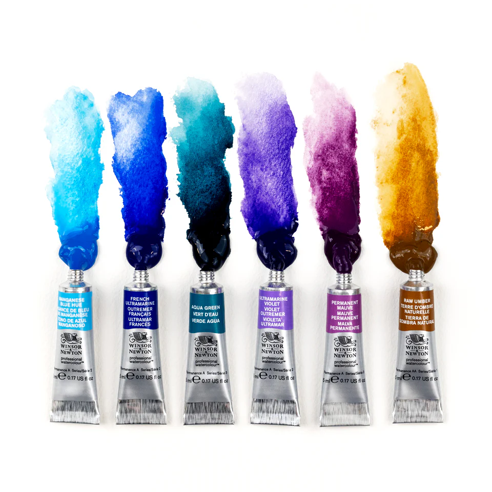 Professional Watercolour Granulating Set 6x5ml Tubes