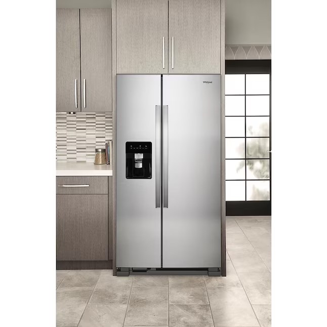 Whirlpool 24.6-cu ft Side-by-Side Refrigerator with Ice Maker (Fingerprint Resistant Stainless Steel)