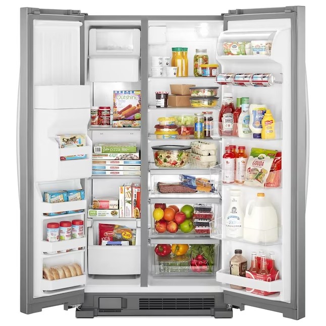 Whirlpool 21.4-cu ft Side-by-Side Refrigerator with Ice Maker (Fingerprint Resistant Stainless Steel)